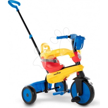 Smart Trike s košíkom na fľašku Breeze S Multi 3v1 s tlmičom a voľnobehom žlto modrá