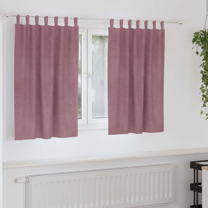 Pure Line Home Кадифени завеси в цвят античнорозово с текстилни гайки (уши), 2 бр. , 140 x 140 см