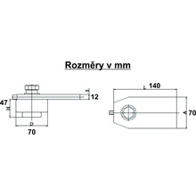 Radecco Vrchní panty - 40/70/120 mm Průměr: 70 mm (nosnost 700 kg)