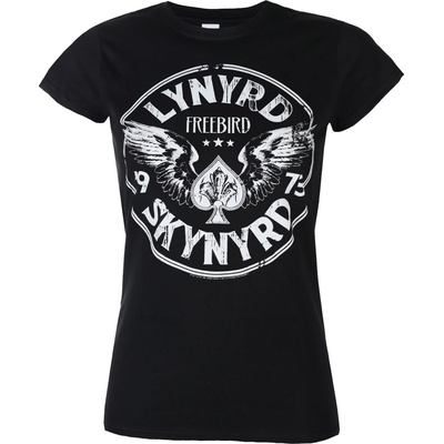 HYBRIS Дамска тениска Lynyrd Skynyrd - 1973 Circle Patch - Black - HYBRIS - PA-5-LYSKY006-41299-BK