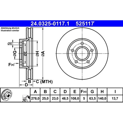 ATE Brzdový kotúč 24032501171