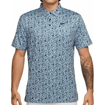 Nike Dri-Fit Tour POA Print Light Armory Blue/Black Polo košeľa