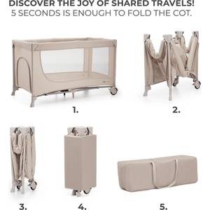 KinderKraft JOY SIMPLE 2 бебешка кошара BEIGE (KLJOY02BEG00000)