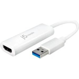 j5create Адаптер j5create JUA254, USB-A към HDMI, Бял (J5-JUA254)
