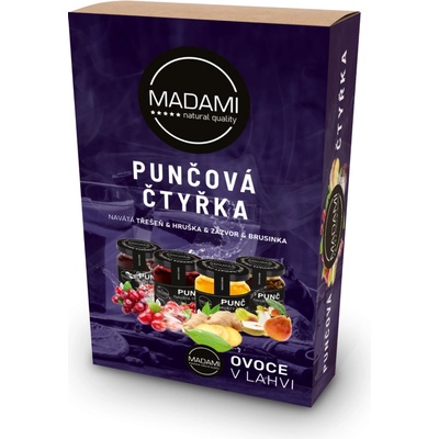 MADAMI Punčová čtyřka Navátá brusinka 60 g + Navátá třešeň 60 g + Navátá meruňka 60 g + Navátá hruška 60 g