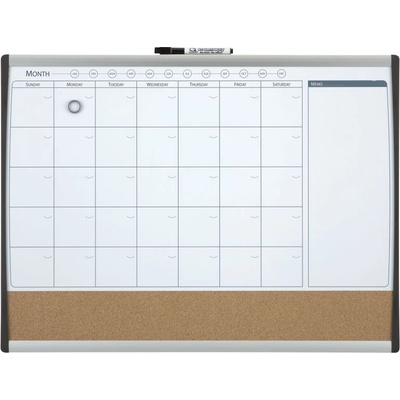 ДЪСКА БЯЛА МАГНИТНА+КОРК МЕСЕЧЕН ПЛАН 585/430 ММ