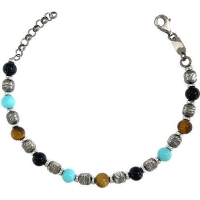 INFINITYSILVER Strieborný oxidovaný náramok s guľôčkami SB23237118+