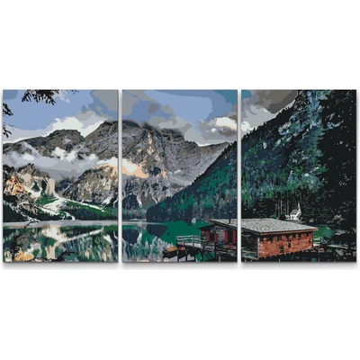 Painting Queens Horská chata sada 3 ks 40 x 60 cm bez rámu PBNSET/03ALPINEHOUSE/40 x 60_40 x 60_40 x 60/WO