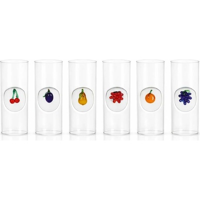 DT GLASS Borosilikátová degustační odlivka s ovocem v lůžku 9 cm krabička pro 2 odlivky 50 ml