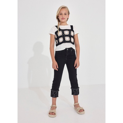 Mayoral 3/4 rifle s výšivkami LISTY černé – Zboží Dáma