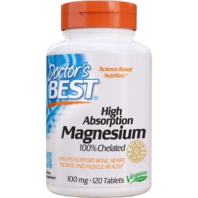 Doctor's Best BEST High Absorption 100% Chelated Magnesium [120 Таблетки]
