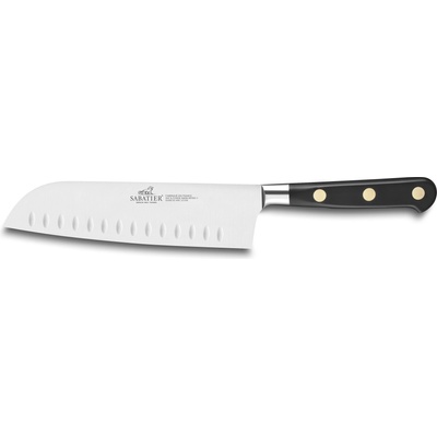 Lion Sabatier Нож Сантоку IDÉAL 18 cм, с месингови нитове, черен, Lion Sabatier (LS714780)