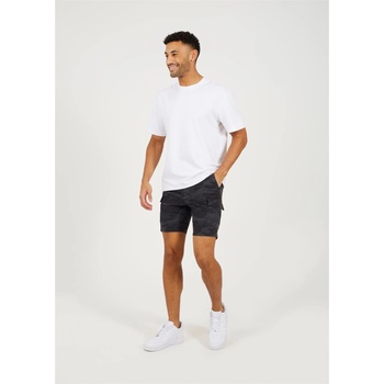 Image 1 of Brave Soul Camo Print Cargo Short - Navy Camo