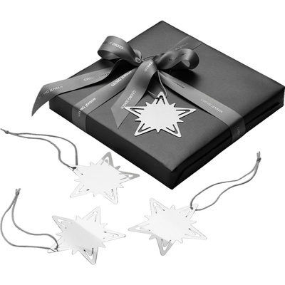 Georg Jensen Znovupoužitelné jmenovky na dárky Star Silver set 4 ks, stříbrná barva, kov
