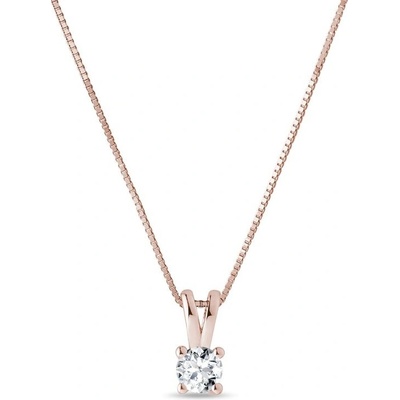 Klenota Minimalistický diamantový náhrdelník z ružového zlata k0448014