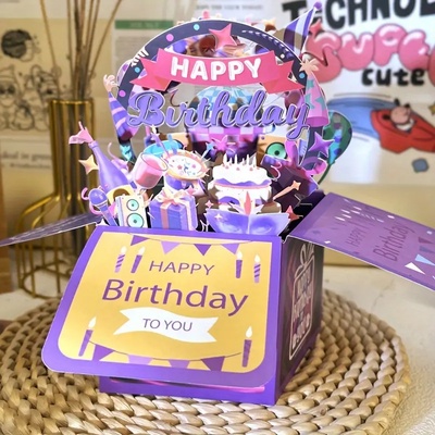 Празнична 3d картичка изненада за рожден ден