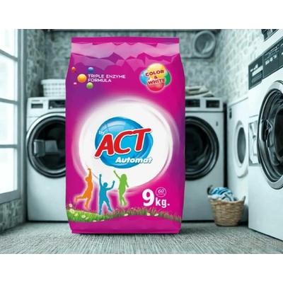 ACT prací prášek na bílé prádlo a barevné prádlo 9 kg