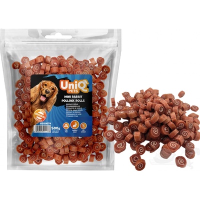 UNIQ PETS Králičíčí minirolády s treskou měkké 500 g