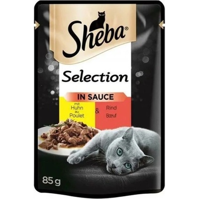 Sheba Selection in Sauce s kuřecím a hovězím masem 85 g