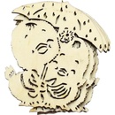 Drevené výrezy- kačičky s dáždnikom 10x7 cm 8 ks