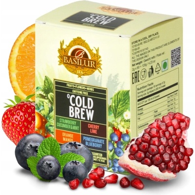 Basilur COLD BREW sada ovocných čajov BEZ KOFEÍNU 5 príchutí 10 x 2 g