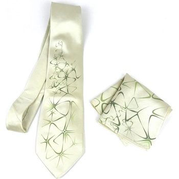 Hodvábna kravata + vreckovka Bing bang green