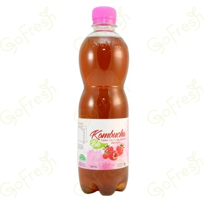 Stevikom Kombucha černý čaj Bio s malinou 0,5 l