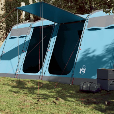 vidaXL Семейна палатка, тунелна, 10-местна, синя, водоустойчива (94620)