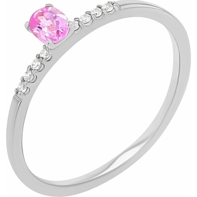 Eppi Zásnubní prsten s růžovým safírem a lab-grown diamanty Terry R45053