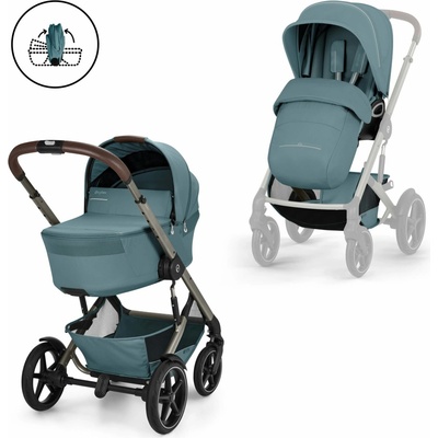 CYBEX Talos S Lux se skládací korbičkou Fold Cot Stormy Blue TPE 2026