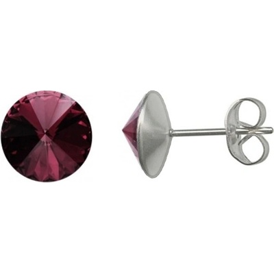 Nubis ocelové náušnice Crystals from Swarovski AMETHYST NU003-AM