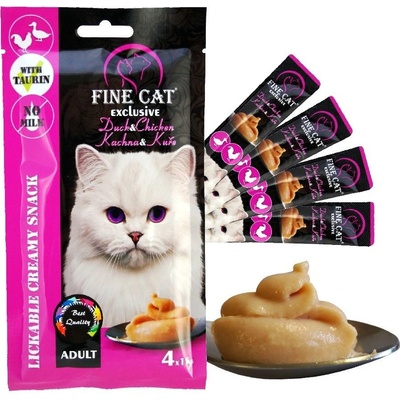 Fine Cat Exclusive Krémová svačinka Kachna & Kuře 4 x 15 g – Zbozi.Blesk.cz