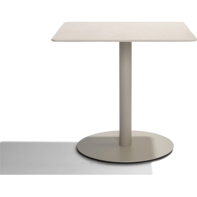 Tribu Jídelní stůl T-Table, čtvercový 90x90x75 cm, rám lakovaná nerez white, deska keramika dekor sabbia