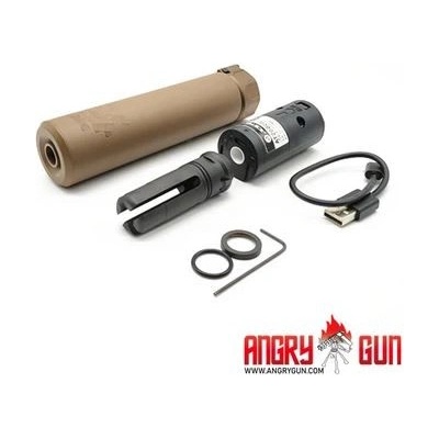 Angry Gun nasvětlovací tlumič QD SOCOM556 s ražením 14 mm Písková