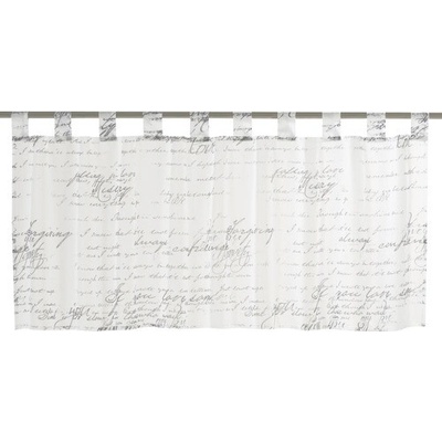 Vitrážová záclona Loveletter biela 140x48 cm