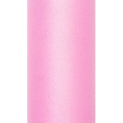 PartyDeco Гладък тюл - бебешко розово 0, 3 x 9 м
