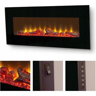Sureflame WM-9331 nástěnný elektrický krb v černém provedení