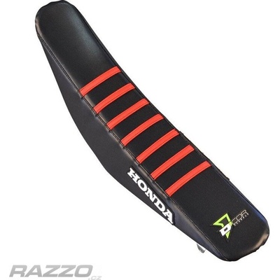 Potah sedla DCor Gripper Factory Seat Cover Honda CRF450R 21-26 CRF250R 22-26 Black Red Ribs