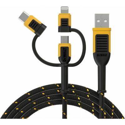 Dewalt DXMA131-1356-DWG USB USB-A - USB-C + microUSB + Lightning 1,8m černý