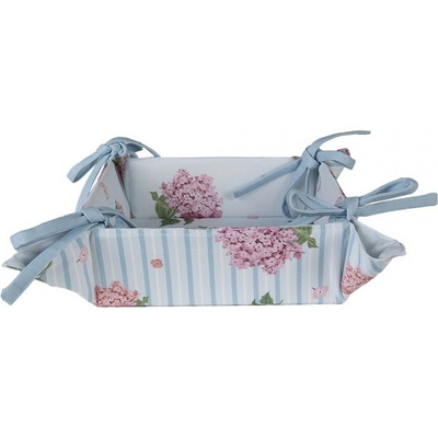 Bavlnený košík na pečivo s kvety hortenzie Vintage Grace - 35*35*8cm - Clayre & Eef