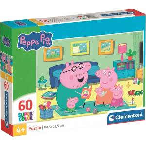 Clementoni Детски пъзел Clementoni от 60 части - Семейството на прасенцето Пепа (26312) - ozone
