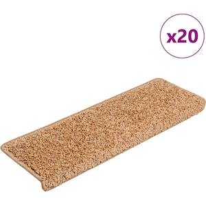 vidaXL Изтривалки за стълби, 20 бр. , 65x21x4 см, бежови, с правоъгълен кант (3365853)