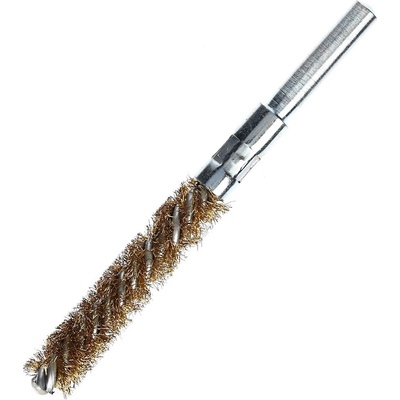 Spirálový mosazný drátěný kartáč s válcovou stopkou 6 mm SK11 - 10 mm