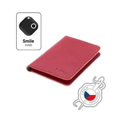 Fixed Kožená peněženka Smile Passport se smart trackerem Smile červená