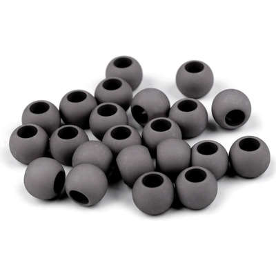Plastové korálky matné s veľkým prievlakom 11x14 mm Farba: Šedá