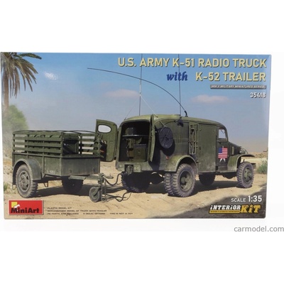 Miniart Chevrolet K-51 Radio Truck With K-52 Trailer Usa Army Military 1951 / 1:35