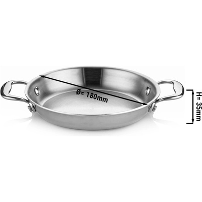G.Gastro Pánev na omelety - nerezová ocel - 209x228 mm - Výška: 64 mm - vhodné pro indukci, plyn, sklokeramiku a elektrický sporák - D9779987