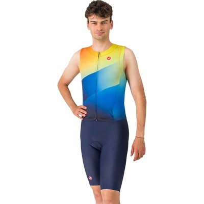 Castelli Free Sanremo 3 Suit SLV Belgian blue/Multicolor Vivid orange