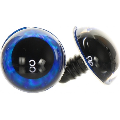 Oči metalické modré 20 mm