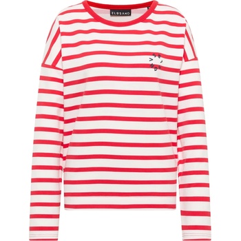 ELBSAND Дамски пуловер ELBSAND Women's Elva Jumper - Cloud White / Barberry (117-3699-0114)